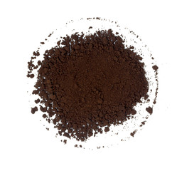 Coffee grains on the white