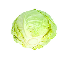 Fototapeta premium Green cabbage isolated on white background.