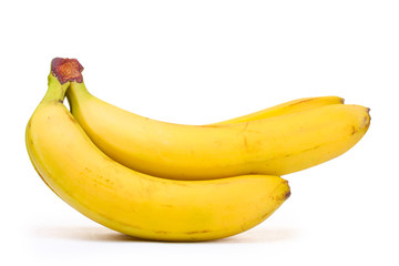Bunch of bananas isolated on white