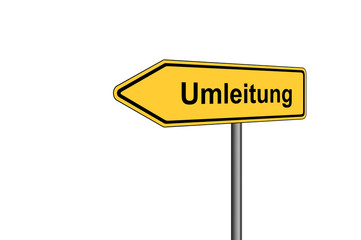 Umleitungsschild nach links