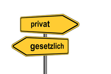 Fototapeta premium Umleitungsschild links rechts privat gesetzlich