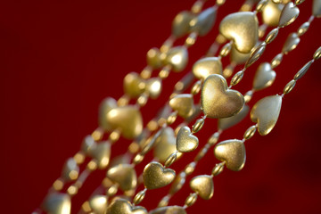 Valentine's Day Gold Heart Garland