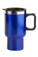 The blue cup - thermos with black handle