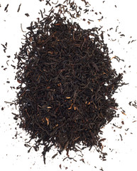 black tea on a white background