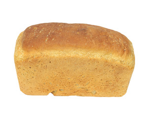 White bread loaf isolated on white background