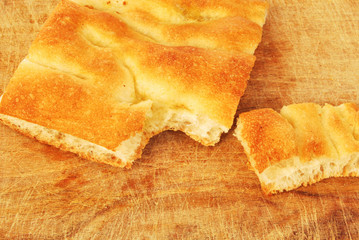 Part of a white pizza or italian focaccia 013
