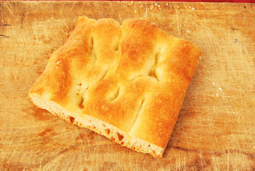 Part of a white pizza or italian focaccia 010