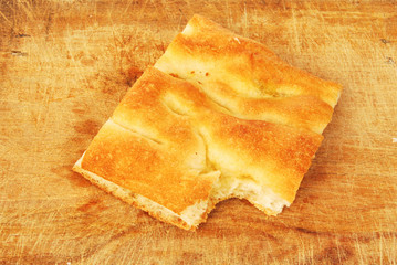 Part of a white pizza or italian focaccia 007