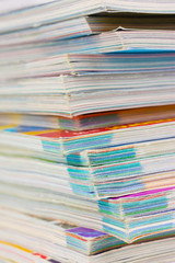 stack of magazines closeup