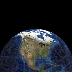Earth blend dollars sphere illustration