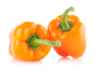 orange paprika peppers isolated on white background