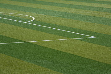Green soccer field