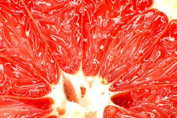 Red grapefruit close-up macro shot