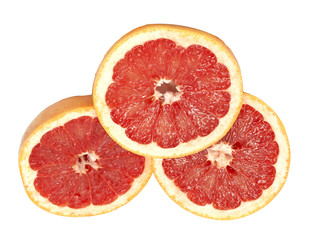Ripe grapefruit on a white background