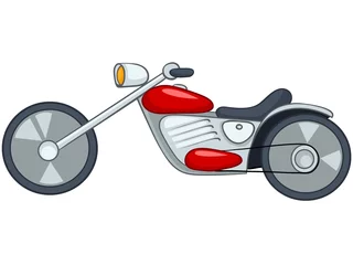 Papier Peint photo Lavable Moto Moto de dessin animé