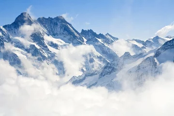 Fotobehang Jungfraujoch Alpen berglandschap © vichie81