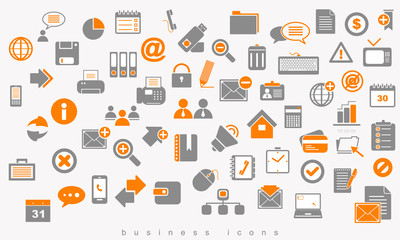 Set of colored icons business.