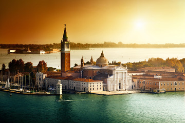 view of San Giorgio island, Venice, Italy - obrazy, fototapety, plakaty