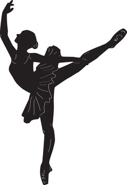 ballerina print outline silhouette dance