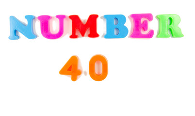 number 40 written in fridge magnets