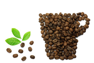 mug cup which made with coffee beans