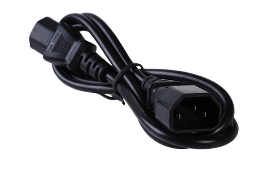 black computer poser cable closeup.