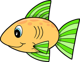 Yellow fish Vector Illustration