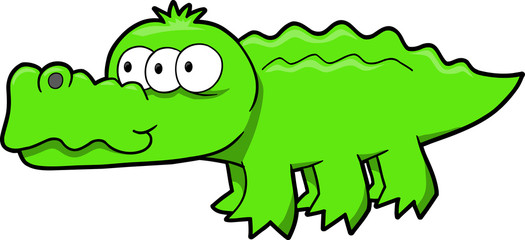 Alien Alligator Vector Illustration