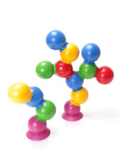 rubber construction set on white background