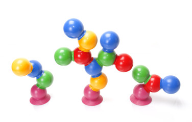 rubber construction set on white background