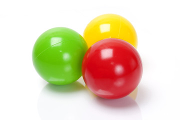 colour balls on white background