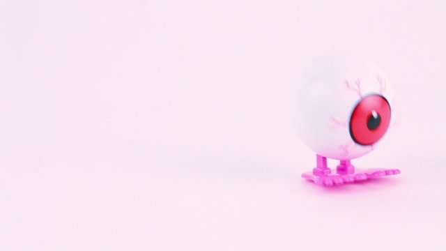 Clockwork toy veiny eye jump