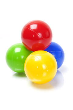 colour balls on white background