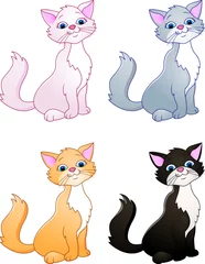 Papier Peint photo autocollant Chats Collection de dessins animés de chat