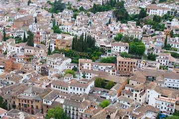 Fototapeta na wymiar View over the rooftops of the city of Granada