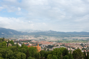 View on Granada city from Alhambra