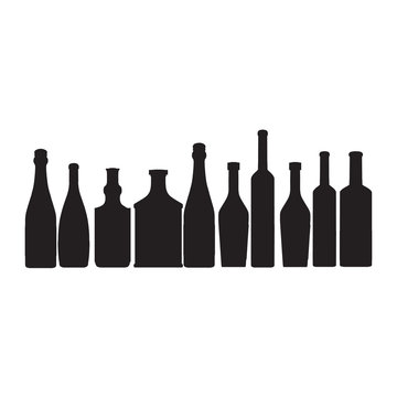 bottles ouline vector silhouette