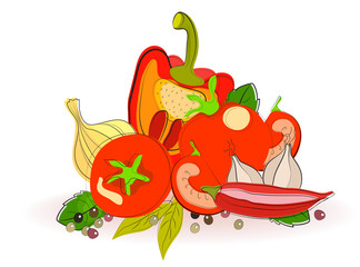 Background with fresh vegetables