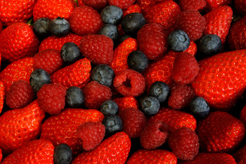 Strawberries, Blueberries, Raspberries