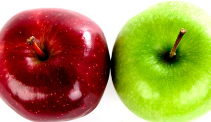 Green and red apple
