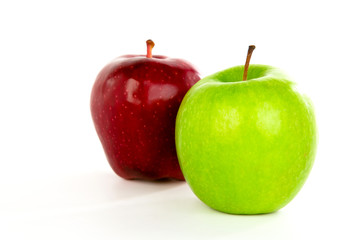 Green and red apple