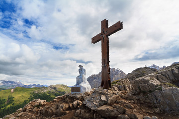 cross in Castellazzo mount, Trentino, Italy