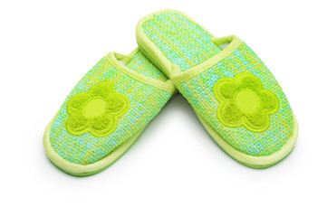 Summer colourful shoes on white