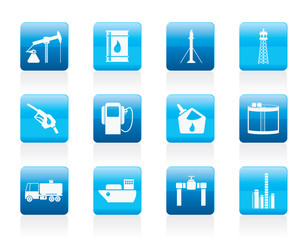 Oil and petrol industry icons - vector icon set