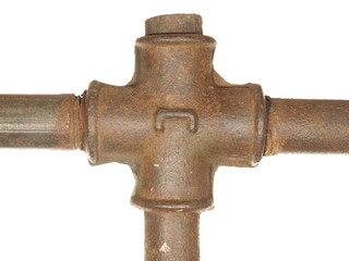 A fragment of the old water conduit consisting of pipes and fitt