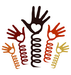 Hands spring into action vector.