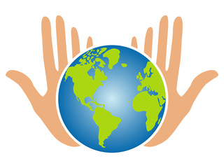 Earths future in our hands vector.