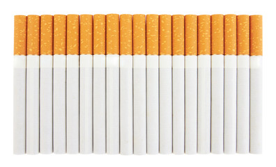 Closeup of a pile of cigarettes