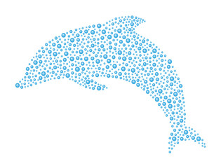 Abstract dolphin in blue design
