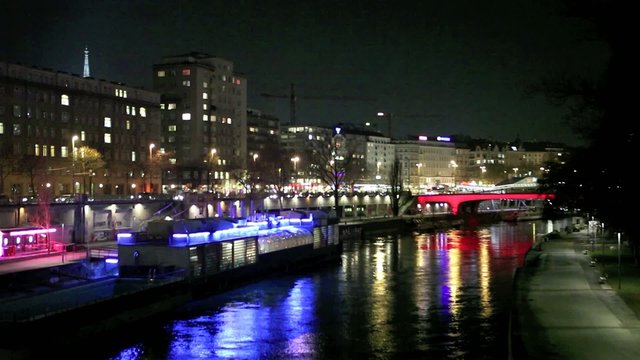 Wien - Donaukanal bei Nacht